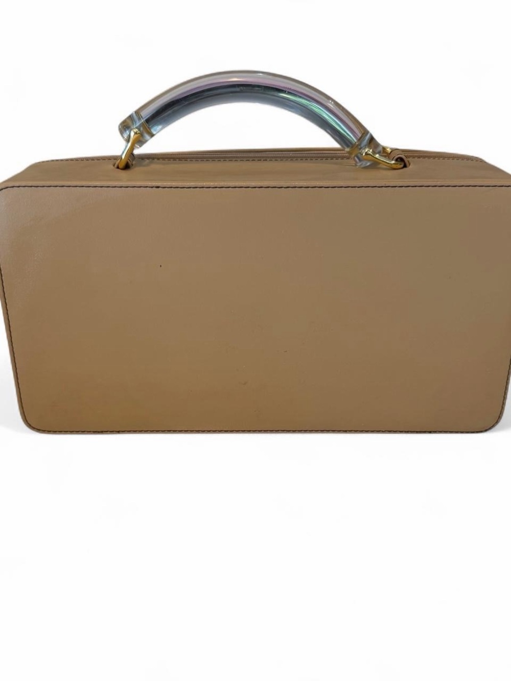 Vintage Estee Lauder Cosmetic Case with Clear Handle and Gold Hardware - Picture 5 of 8